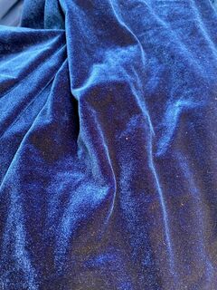 Curtain Deep Blue Velvet (W: 1.5m x H: 3m)