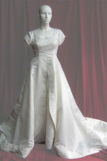 Wedding Dress Cream Satin  SZ14-16