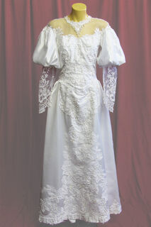 Wedding Dress 80's Mutton Chop Sleeves sz. 8