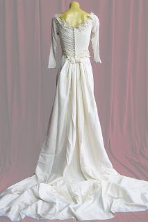 Wedding Dress Silk Rouched Bodice Back sz.8