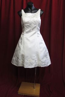 Wedding Dress Short Sleeveless 1960s Style sz.10