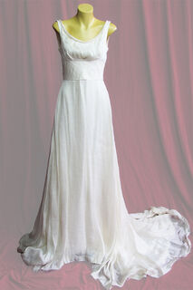 Wedding Dress Sleeveless Cream Organza sz.8 45320088