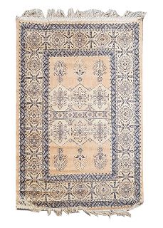 Rug #631 Aztec Cream & Blue (0.8m x 0.7m)