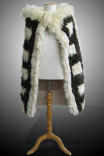 Faux Dog Hair Cloak Cream and Brown (Kahu Kuri)