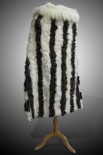 Faux Dog Hair Cloak Cream and Brown (Kahu Kuri) Back View