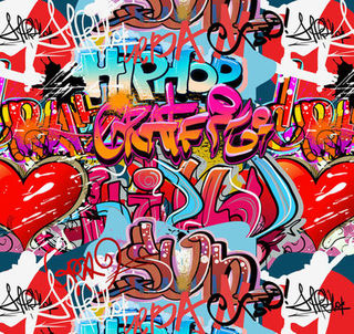 Graffiti #2 Vinyl Backdrop (W: 5.9m x H: 3m) w/ Eyelets