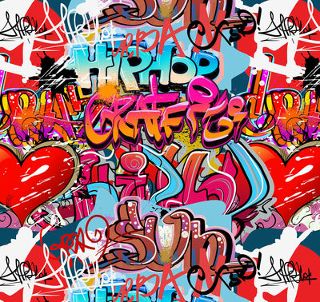 Graffiti #2 Vinyl Backdrop (W: 5.9m x H: 3m) w/ Eyelets