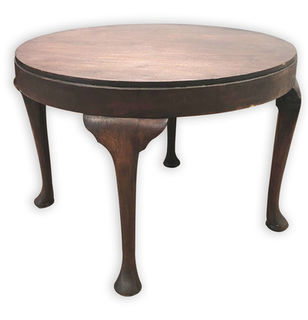 Coffee Table #13 Small Dark Wood Round (H: 42cm D: 57cm)