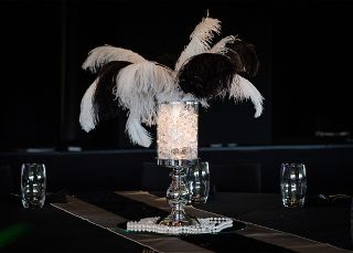 Gatsby Clear, Black & White Centrepiece (H: 60cm)