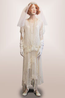 1920s Wedding Gown - White Lace