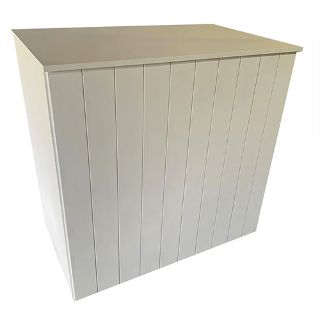 Bar White Vertical Timber Slat Section (W: 1000mm x D: 600mm x H: 1000mm)