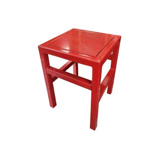 Metal Red Stool (H: 48cm x W:35cm x D: 35cm)