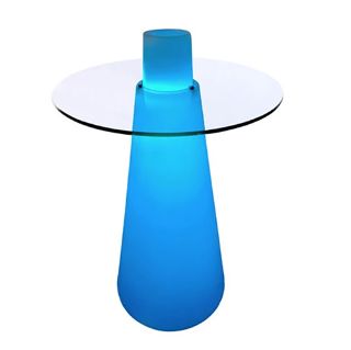 LED Glowing Bar Leaner w/ Round Top (H: 1.3m x Dia: 0.7m)