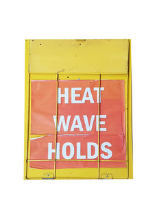 SIGN: Yellow Newspaper Stand (H: 0.6m x W: 0.45m)