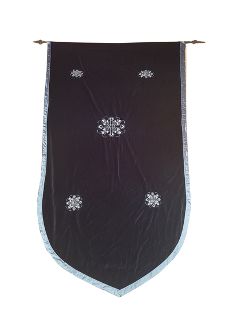 Banner - Black and Grey Drop W/ Floral Crosses (1.1m x 2.37m)