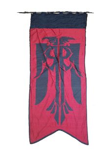 Banner Red and Black Griffin Insignia Pointed (L 2.5m x W 0.82m)