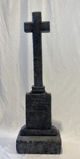 Gravestone w/ Cross I - John Potter (W: 0.46m x H: 1.3m)
