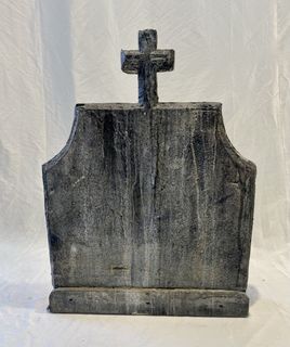 Gravestone w/ Cross K - Small, Flat Top (W: 0.52m x H: 0.71m)