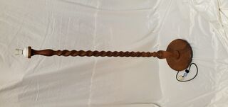 Standing Lamp #5 Twisted Wooden (Working) w/ Shade (H: 1.46m)
