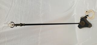 Standing Lamp #7 Brass Triangle Base (working) w/ Shade (H: 1.3m)