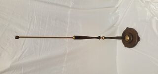 Standing Lamp #10 Wood and Brass (Not Working) w/ Shade (H: 1.35m)