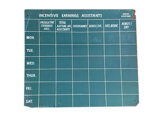 Office Chalk Board w/ Grid & ‘Incentives’ (H: 60cm W: 70cm)