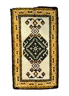 Rug #647 Aztec Brown & Yellow (0.9m x 1.40m)