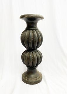 Table Candelabra Moroccan Dark Wood Round (H: 41cm)