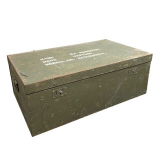 Military Box #6 Large Green Metal Captain (L: 85cm x W: 51cm x H: 31cm)