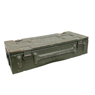Military Box #7 Medium Green Metal (L: 56cm x W: 24cm x H: 13cm)