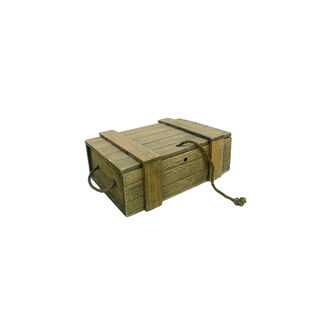 Military Box #14 Small Green Wooden (L: 31cm x W: 22cm x H: 11cm)