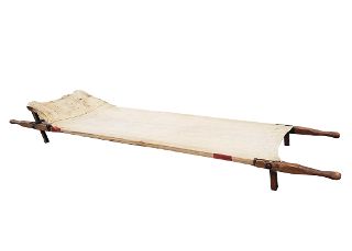 Army Stretcher Canvas w/ Head Rest (W: 0.58m L: 2.26m H: 0.17m)