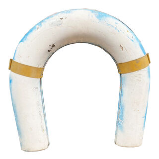 Life Ring White, Blue, Yellow Horse Shoe