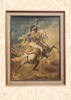 Soldier on Horse Framed Picture (H: 65cm W: 52cm)