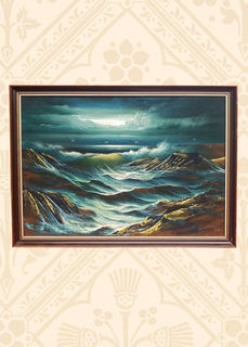 Moonlit Waves On Velvet w/ Frame (H: 67cm W: 93cm)