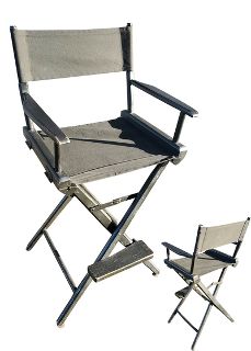 Directors Chair Black High Seat (H: 1.17m Seat H: 76cm W: 41cm D: 55cm)