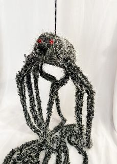 Spider Fluffy Black + White (1m span)