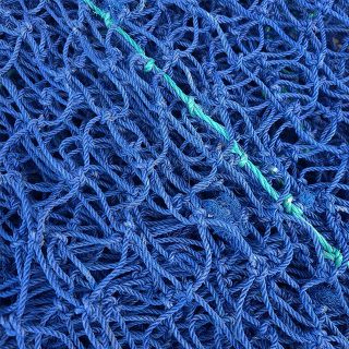 Fishing Net - Isosceles Triangle Shaped, Blue w/ holes (4.8m x 14.1m)