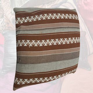 Cushion Large -  Brown & White Pattern (80cm)