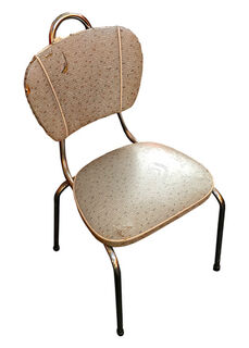 Grey Vinyl Retro Chair w/ Spots (H:85cm x W: 45cm x D: 55cm)