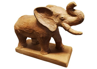 Wooden Elephant Ornament (H: 23cm x L: 25cm x W: 10cm)