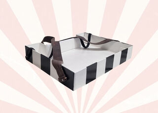 Vending Tray Black and White Stripes (L: 51cm x W: 40cm x D:9cm)