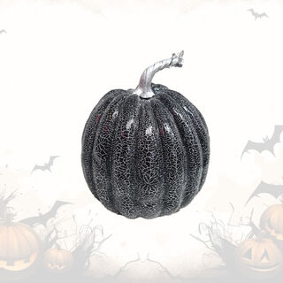 Pumpkin Sparkling Black & Silver (H:20cm x W:16cm)