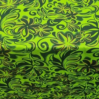 Tropical Island Fabric Drop Green (H: 3m x W: 1.2m) Both Ends Sleeved