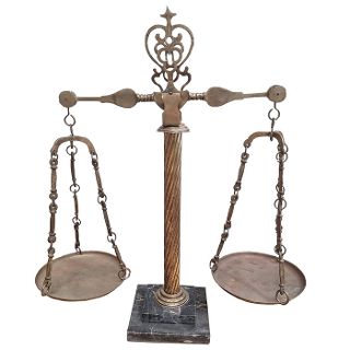 Scales of Justice - Brass w/ Marble Base (H: 55cm x L: 50cm x D: 20cm)