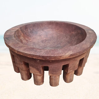 Kava / Ava Ceremony Bowl Wooden Tanoa Fai’ava - Dark (H: 10cm x Dia 26cm)