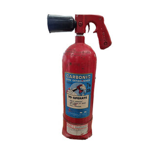 Retro Metal Fire Extinguisher - Empty (H: 51cm x W: 24cm x D: 15cm)