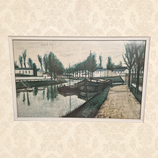 Canal in Pastels Framed (H: 52cm x W: 81cm)
