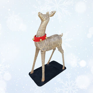 Reindeer Large Female Gold w/ Collar (H: 1.55m x L: 1.03m x W: 0.53m)