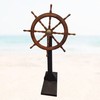 Ships Wheel Medium (H: 155cm x W: 92cm x D: 64cm (base depth))